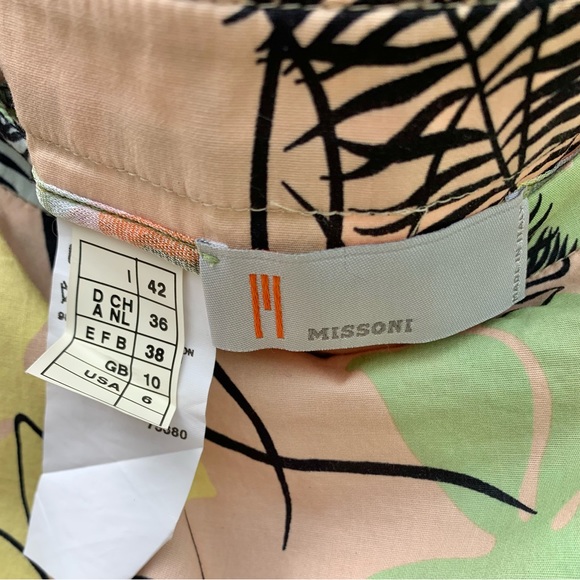 Vintage Original MISSONI Peach Floral Cotton Skirt Sz 42/6 - Picture 2 of 5